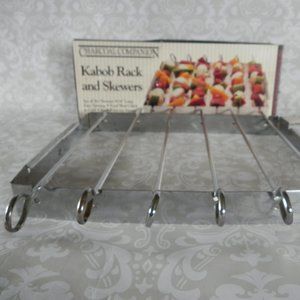 Vintage 1987 Kabob Rack & Skewers Set of Six